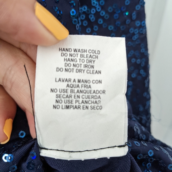 Love Reign Sparkly Sequence Mini Blue Dress - Picture 5 of 5